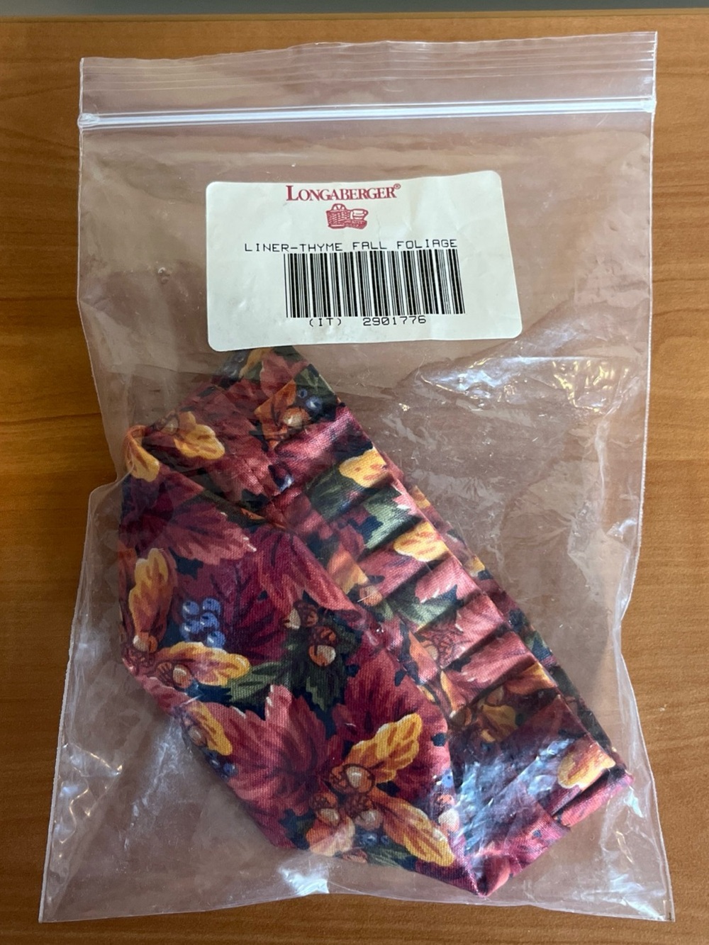 New In Bag Longaberger Thyme Fall Foliage Fabric Liner #2901776